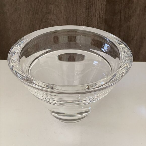 Hanne Dreutler Arthur Zirnsack Studio Ahus Sweden Signed 1997 Crystal Bowl Vase - Picture 3 of 10